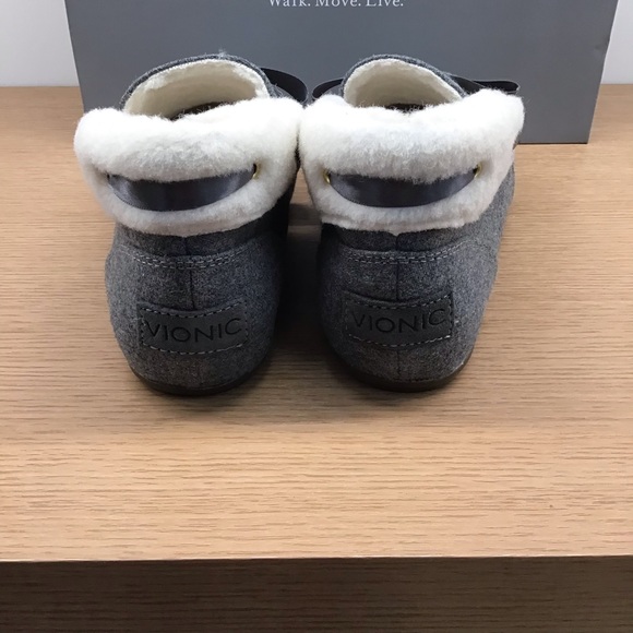 Vionic Womens Haven Shirley Slipper Faux Shearling Ankle Orthotic Arch S… - Picture 3 of 10